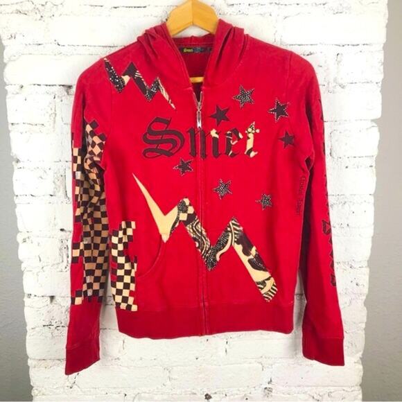 Vintage Tops - Vintage Y2K Smet Hooded Sweatshirt